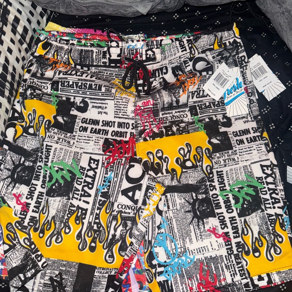 Colorful Graphic  Shorts 3 pairs size Large brand new with tags